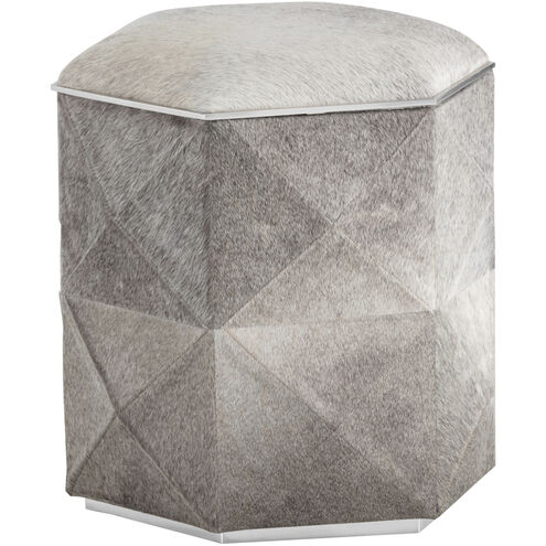 Ashanti 18 inch Silver / Grey Storage Ottoman, Small